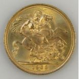 An Elizabeth II full gold sovereign, dated 1963.