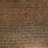 A William IV alphabetic numeric and motto sampler, by Hannah Thomas, worked 1833, age 9, 32cm x