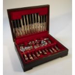 A canteen of KB silver plate cutlery, Kings pattern, settings for six in a fitted canteen, 10cm