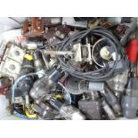 Various radio components, valves, dials, etc, to include part boards, 7D5 Brimar 11cm high,