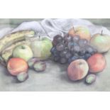 Sylvia Schofield. Still life of fruit, pastel, sign and dated '83, 30cm x 47cm.