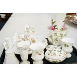 Wedgwood Strawberry pattern trinkets, Aynsley trinkets, etc. (1 tray)