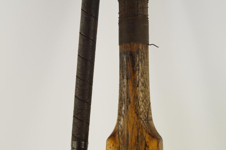 A 19thC cricket bat, and a hickory shafted golf club, (2). - Image 3 of 4