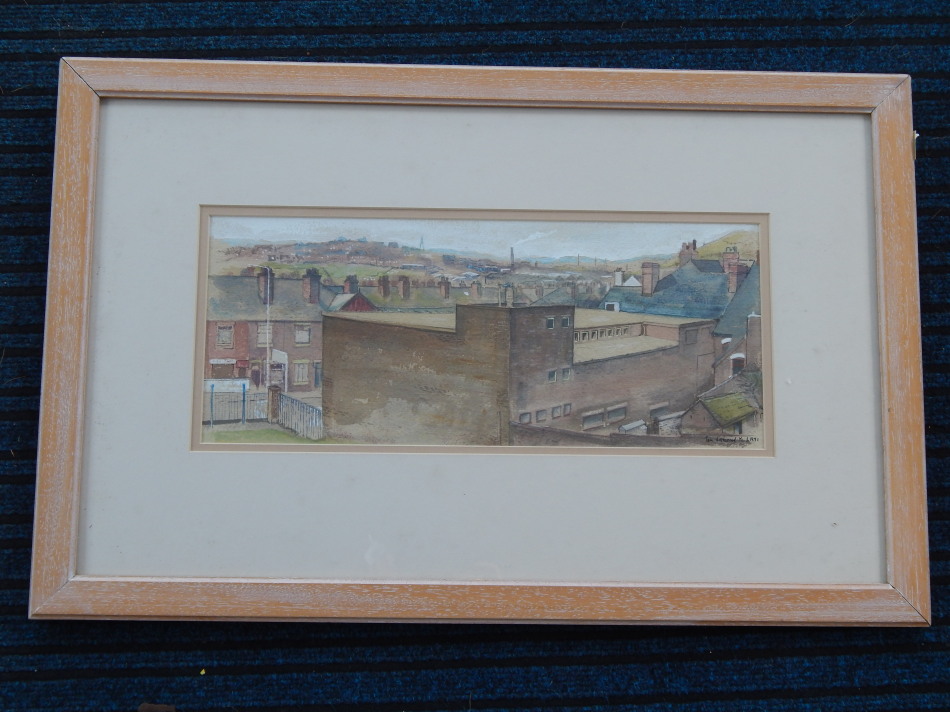 Pam Littlewood (20thC).  Townscape, watercolour, signed and dated March 1991, 27cm x 41cm. - Image 3 of 3