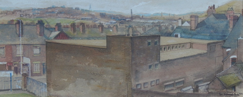 Pam Littlewood (20thC).  Townscape, watercolour, signed and dated March 1991, 27cm x 41cm.