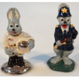 Two Wade Arthur Hare figures, The Harestronaut and PC Gotchare, 13cm high, each limited edition. (