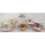 Various modern Royal Worcester cabinet cups and saucers, to include James Stinton Game Birds