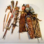 Various early 20thC and later tribal items and weaponry, to include a cylindrical staff, with