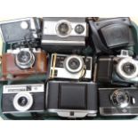 Various cameras, to include Coronet with 66 lens, 9.5cm high, Agfa with Prat-I lens, various others,