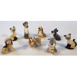 Various Wade Whimsies, to include Lady and the Tramp Disney figures, Thumper, 4cm high, Cheshire