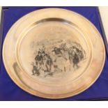 An Elizabeth II silver Mr Pickwick plate, by Toye Kenning & Spencer, of circular outline engraved