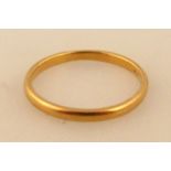 A 22ct gold wedding band, 2.3g, size N-O.