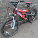 A Mega Max child's mountain bike, with Max Compression seat, 6 speed, 90cm high.