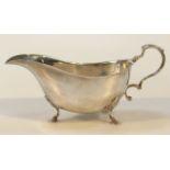 An Elizabeth II silver sauce boat, by Chatterley & Sons Ltd, of cape form with an upper shaped