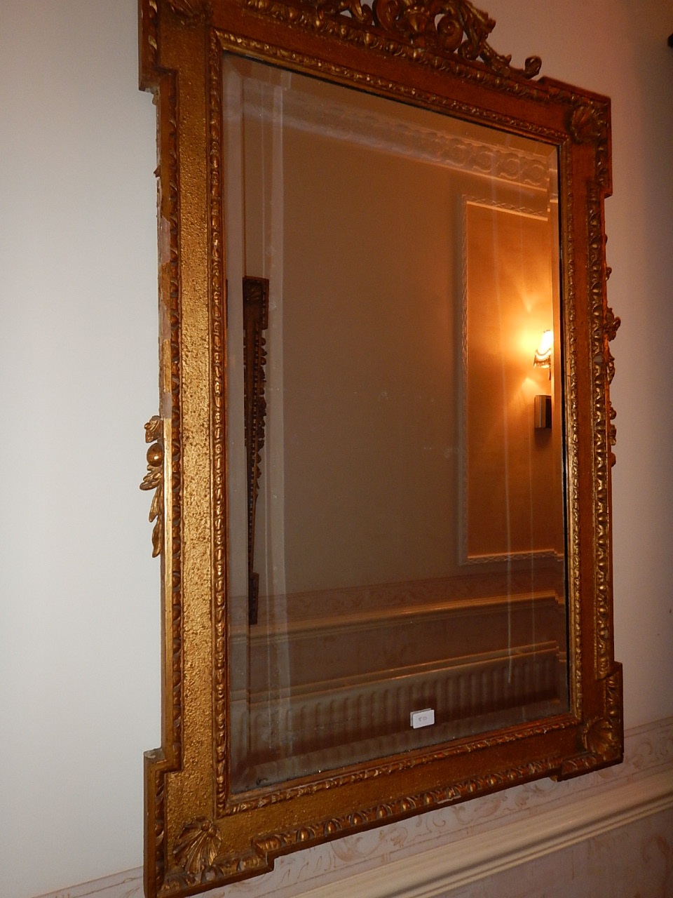 A pair of 19thC giltwood and gesso wall mirrors, in the manner of William Kent, with shell and - Image 5 of 5