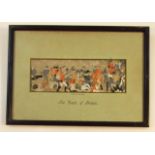 A 19thC Coventry style woven silk work, The Death Of Nelson, 6.5cm x 18cm, mounted, titled and