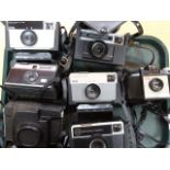 Various cameras, to include Kodak Instamatic 28 in fitted case, 7cm high, various other Kodak,