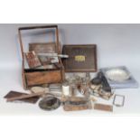 Various part dressing table set, silver brushes, vanity cases, etc. (a quantity, various dimensions,