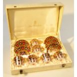 A 20thC Royal Crown Derby bone china boxed coffee service, comprising six coffee cans and saucers,