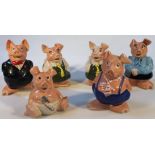 A set of five Wade Natwest pigs, to include Maxwell 18cm high, etc, and one duplicate. (6)