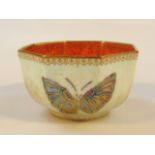 A mid-20thC Wedgwood butterfly lustre bowl, the octagonal body decorated with butterflies with an