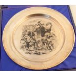 An Elizabeth II silver Mr Pickwick plate, by Toye Kenning & Spencer, of circular outline engraved