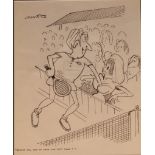 Mabel (20thC). Excuse Me Can We Have Our Ball Back cartoon, pen and print on paper, signed and