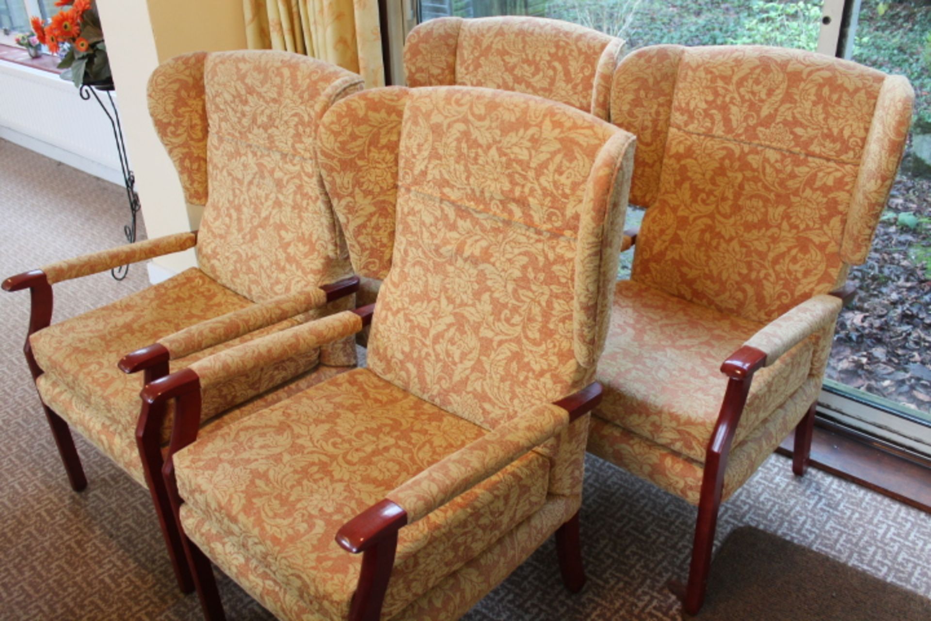 Four Upholstered Wingback Chairs - Image 2 of 2