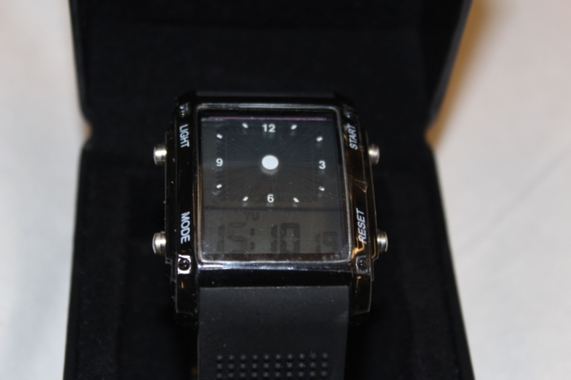 Gents Square Face Digital Watch In Box