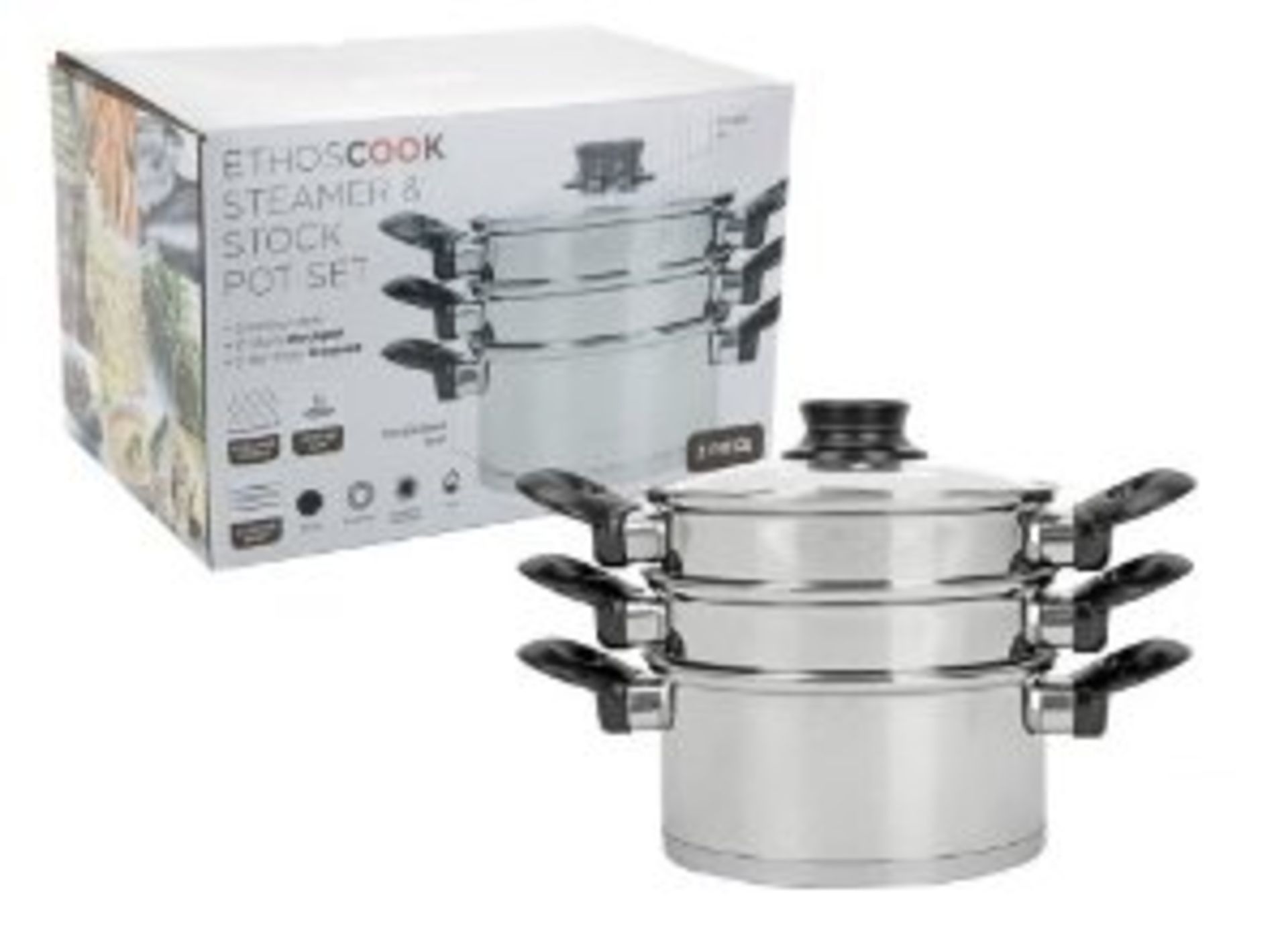 V Hells Kitchen Ethos Steamer and Stock Pot Set