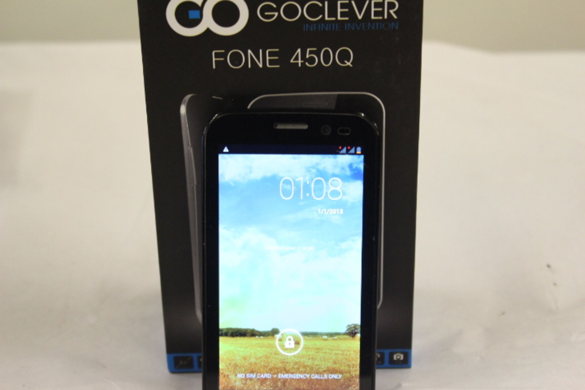 V GOCLEVER Fone 450q 4.5 IPS 4.2 QC A9 Dual Sim 2 Cameras BT Black RRP £109 - (Customer Return)