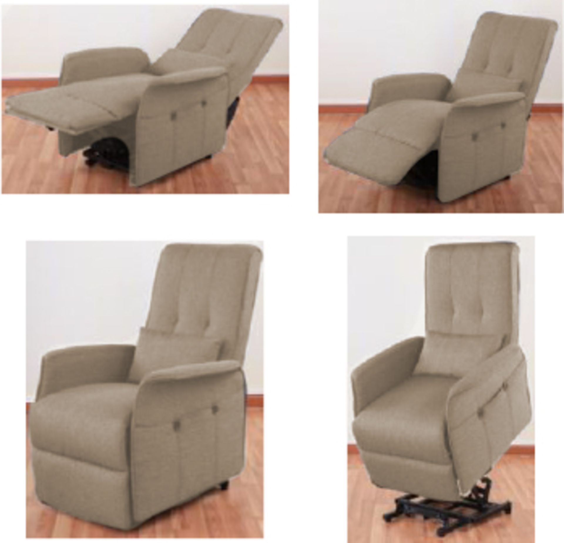 V Brown Rise & Recline Electric Chair With Remote Control