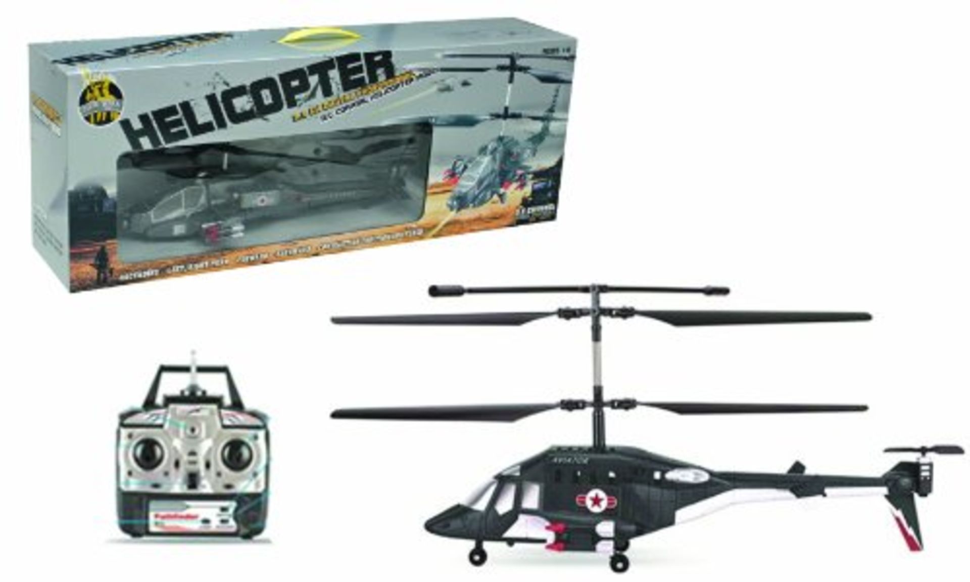 V Radio Control Military Helicopter 3 Channel With Gyro RRP £59.99