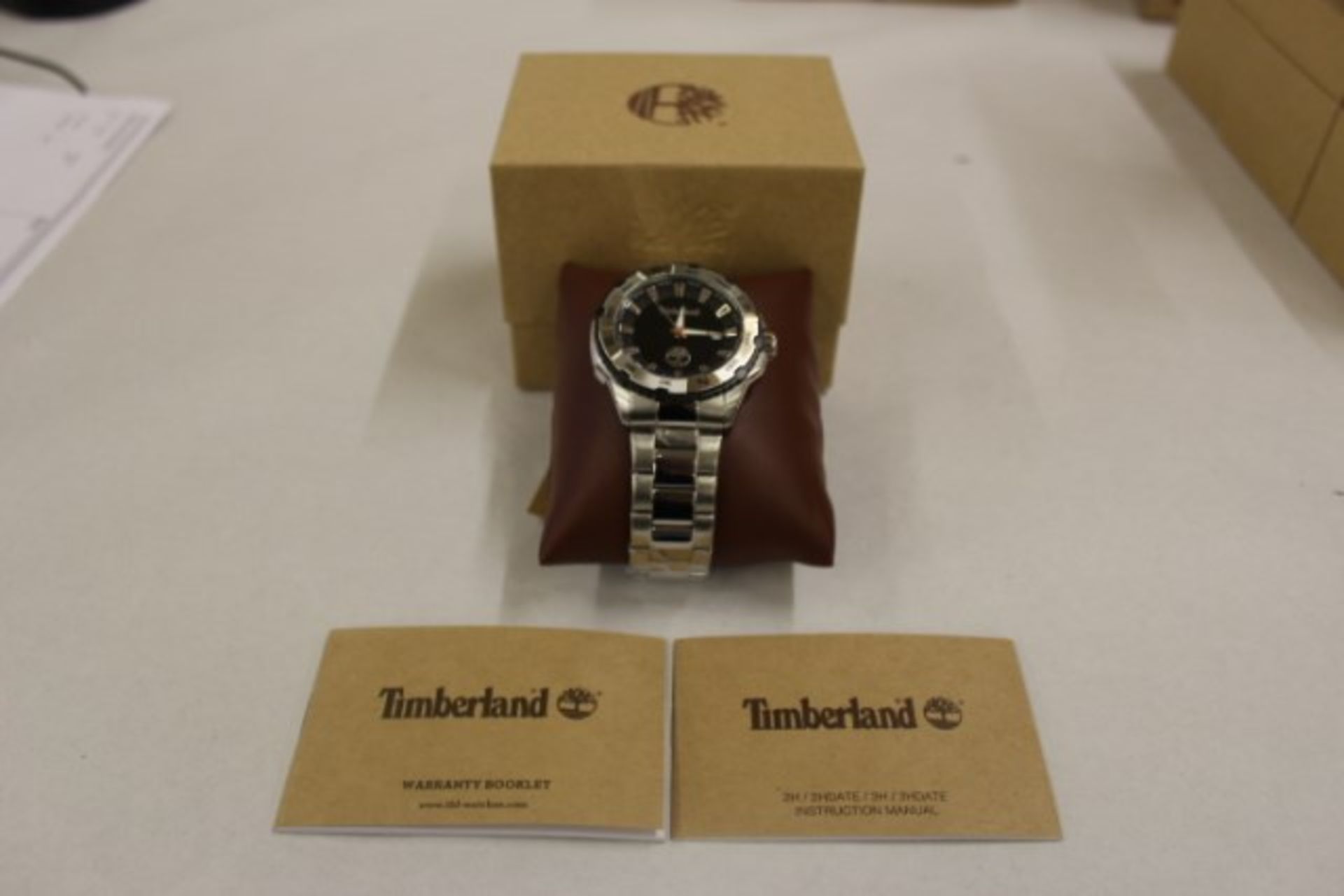 V Gents Timberland Black Date Face S/S Strap Watch With Box & Papers