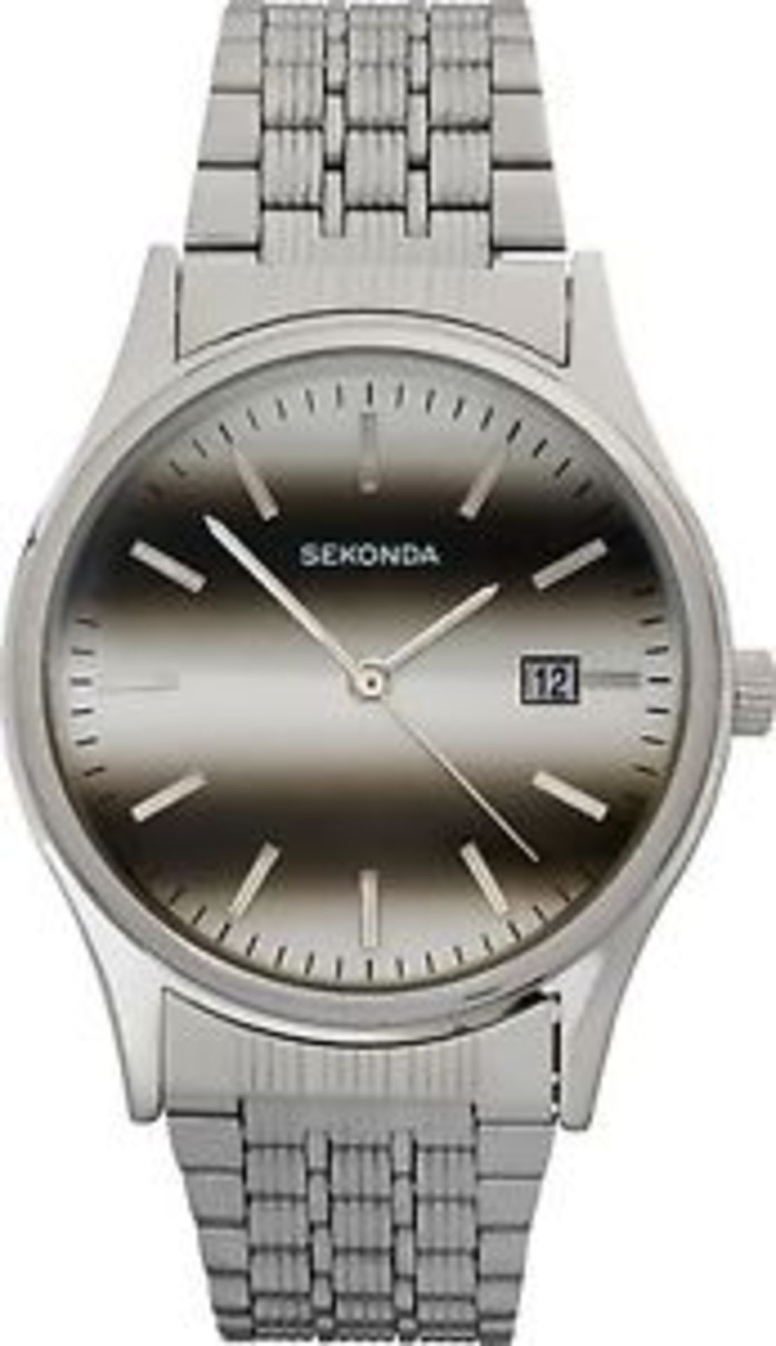 V Sekonda Gents Chrome Bezel Bracelet Watch With Date