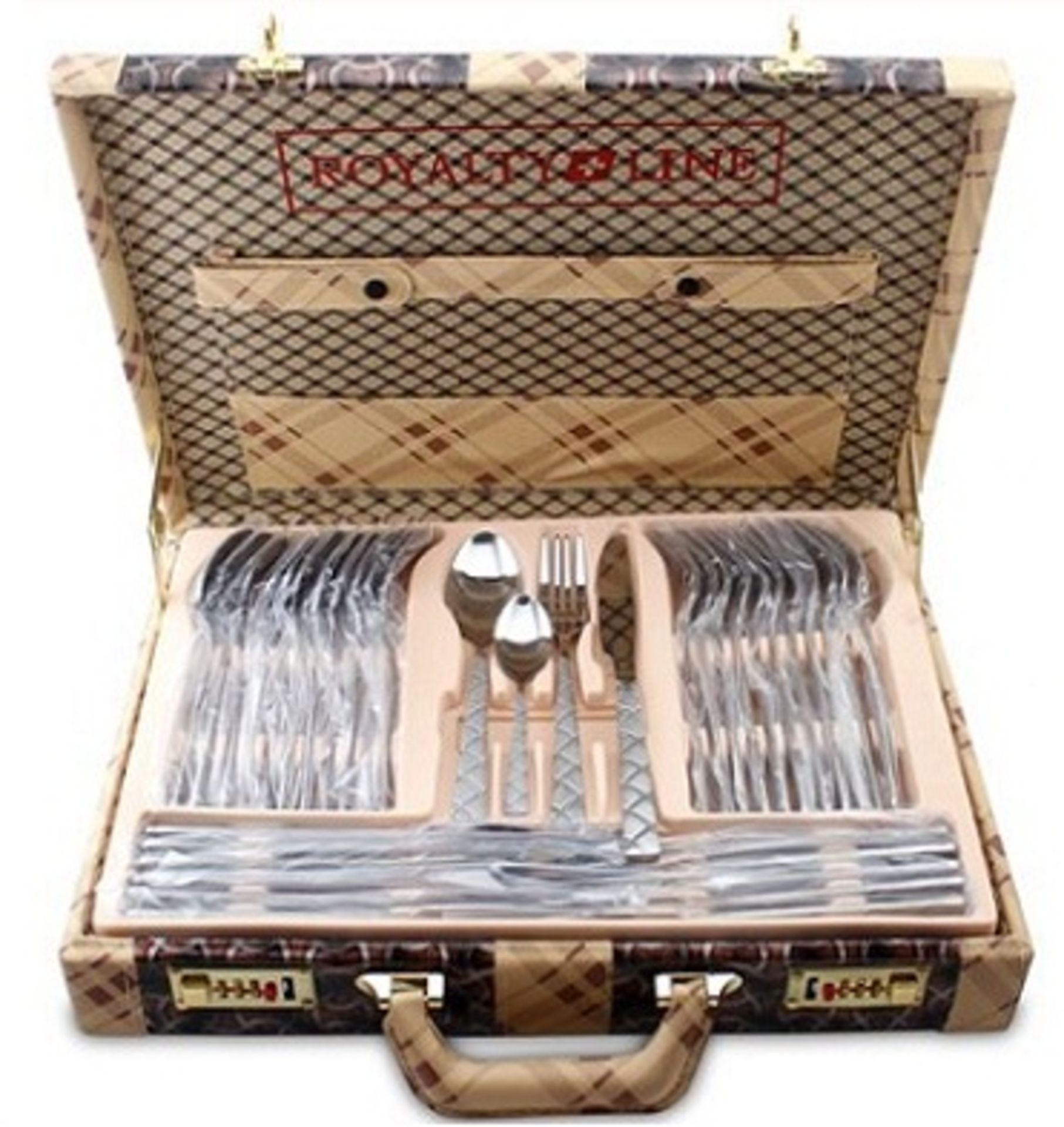 V 72pc Stainless Steel + Satin Cutlery Set in Breifcase RRP 990 Euros