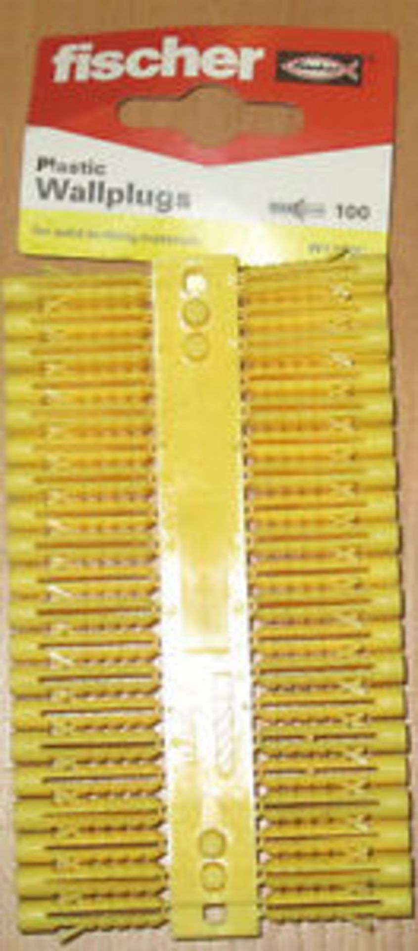 V Three Fischer fixings   yellow plastic plug 5mm in pack of 100 X 12  Bid price to be multiplied by