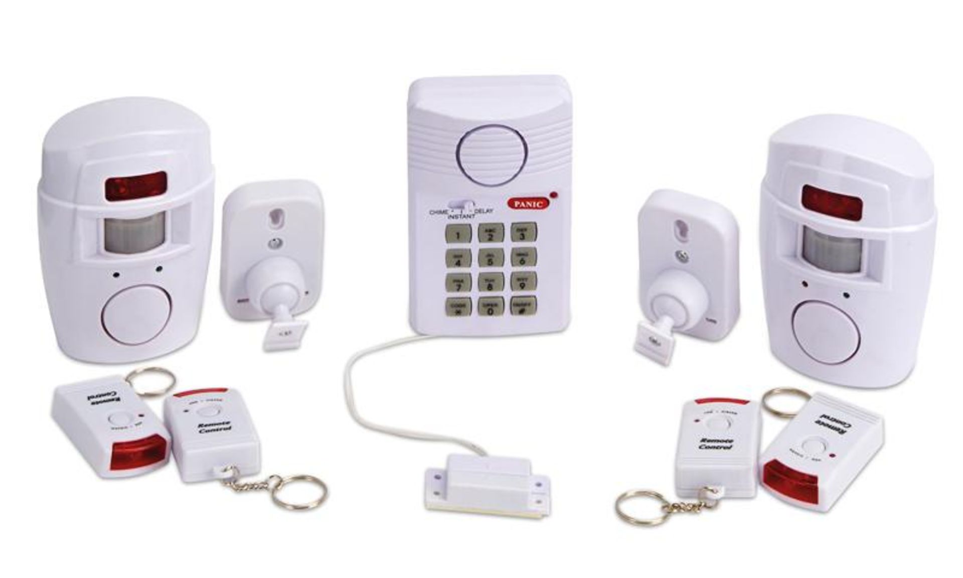 V Zennox Wireless Home Alarm System Incl 4 Remotes & 2 Sensors SRP 89.99