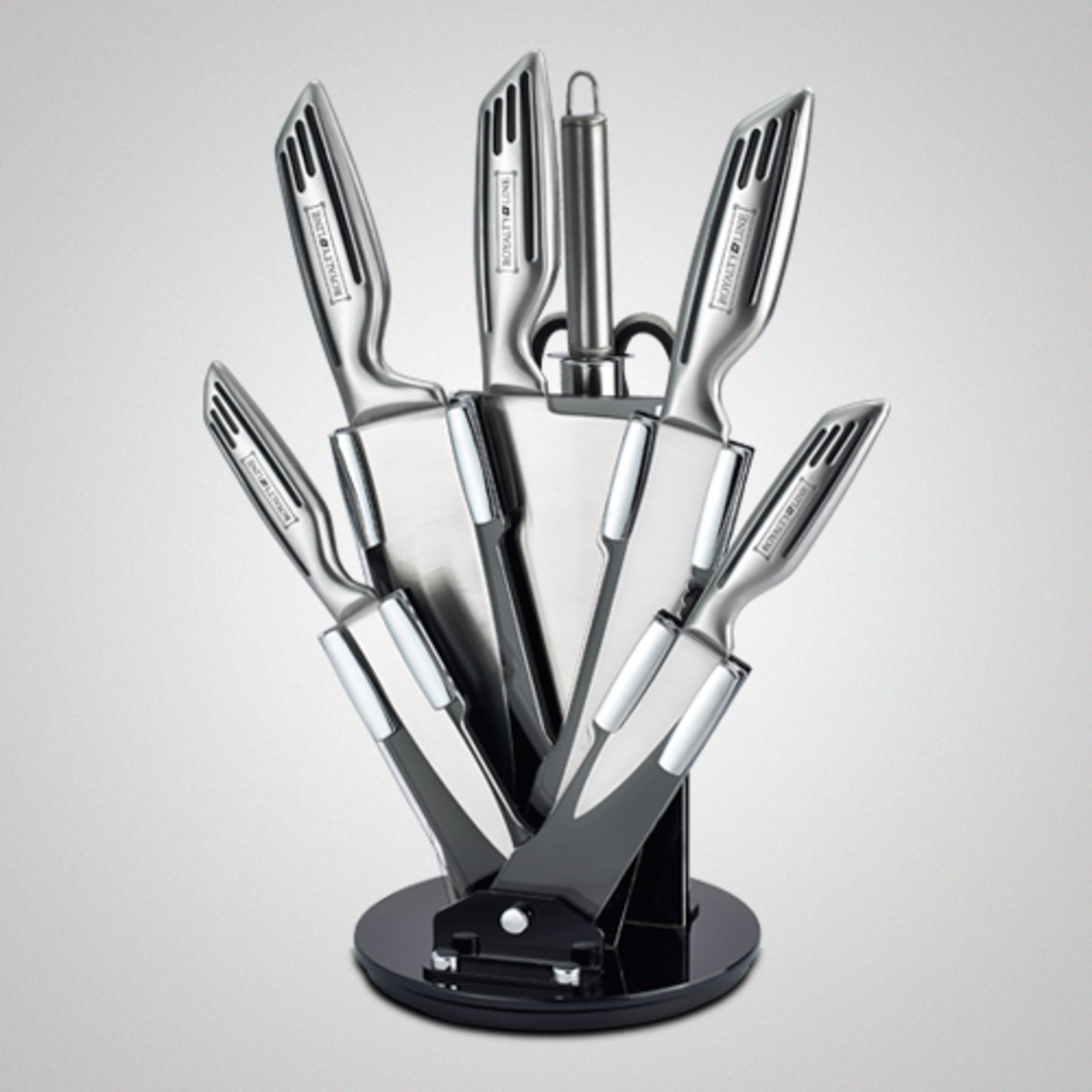 V Royalty Stainless Steel Eight Piece Kitchen Knife Set - Image 2 of 2