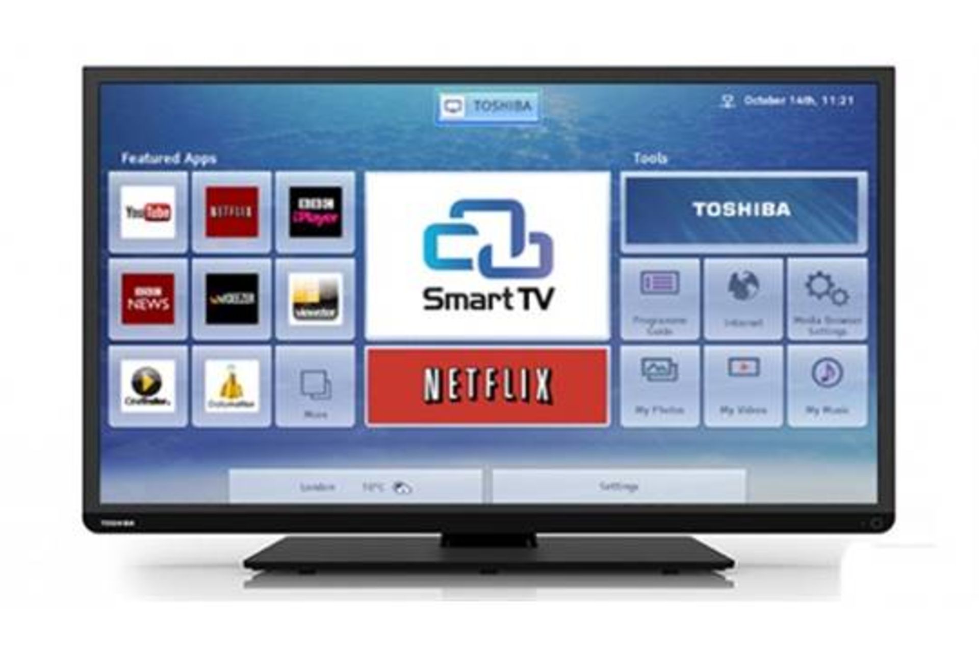 V Toshiba Smart 40" Widescreen LED TV Model 40L3453DB - Freeview - Full 1080p - 3X HDMI - USB - - Image 2 of 2
