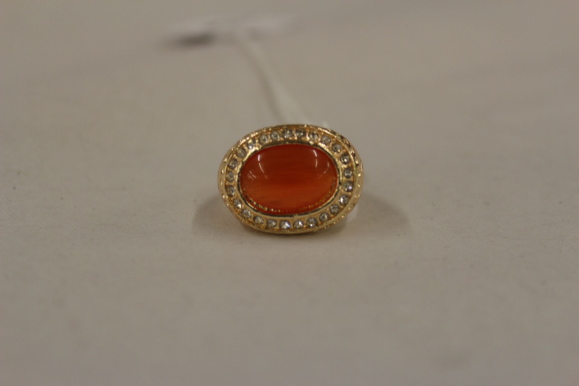 YM Cognac Oval Stone Ring