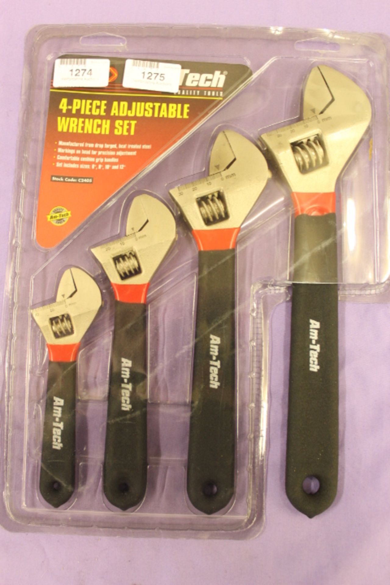 V 4 Piece Adjustable Wrench Set - Image 2 of 2