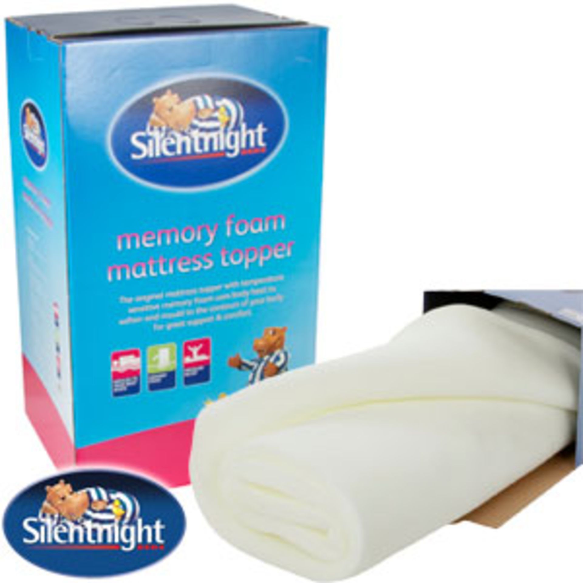 V Silent Night Delux Memory Foam Topper