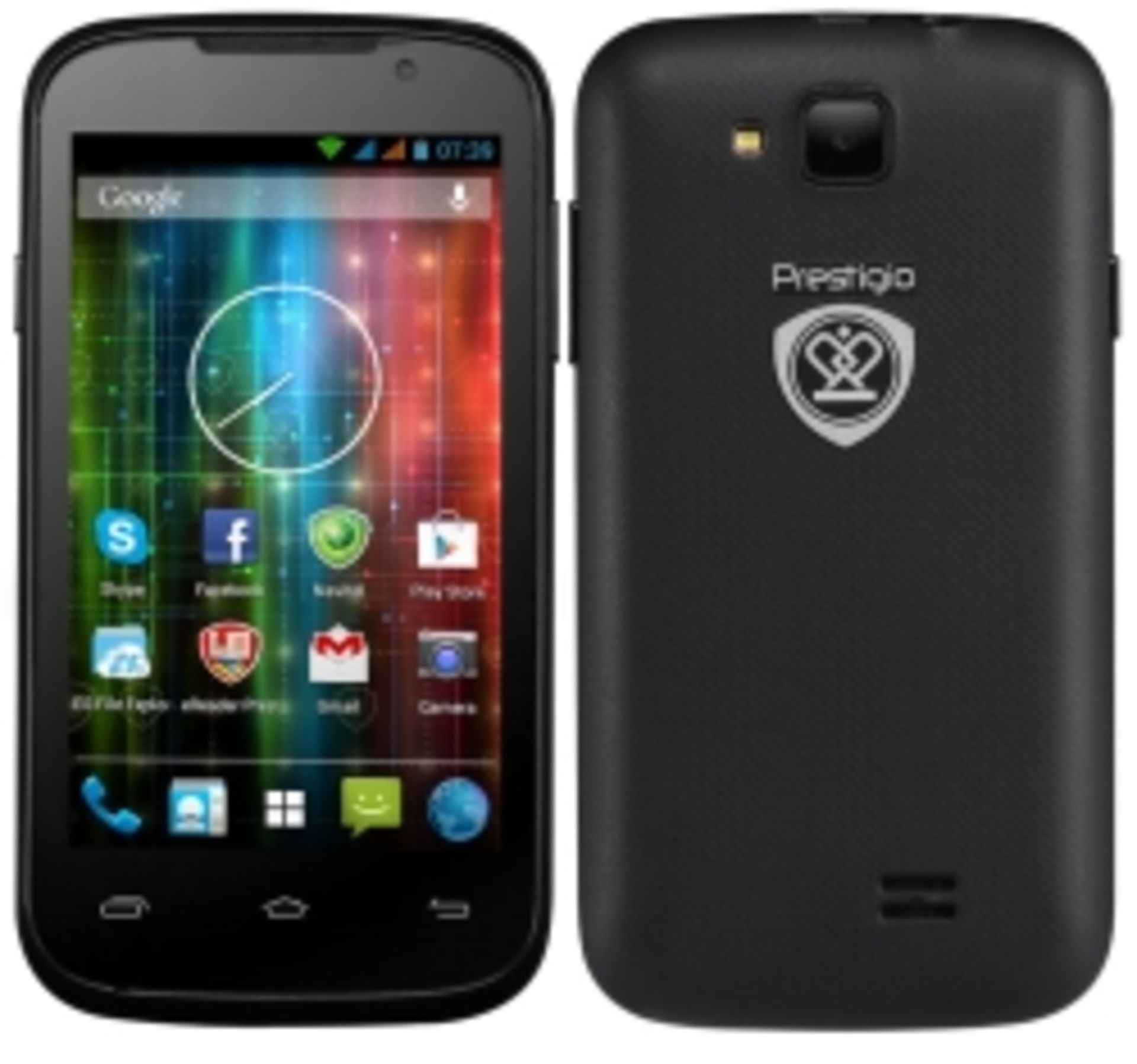 V PRESTIGIO MULTIPHONE 3400 DUO 4" SCREEN, DUAL CORE, ANDROID SMARTPHONE