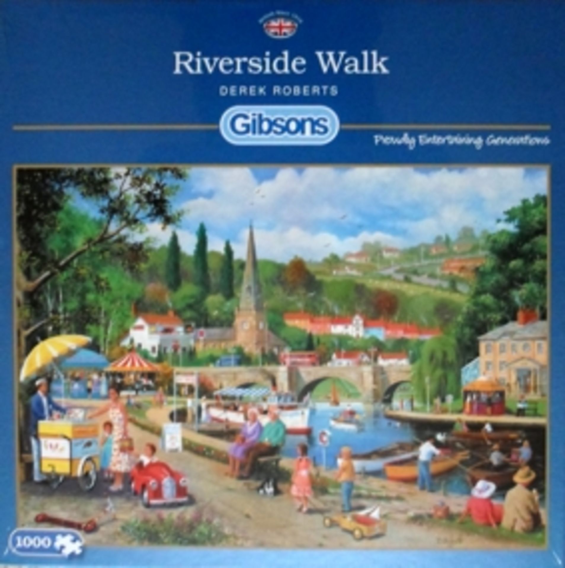 V Gibsons Derek Roberts "Riverside Walk" 1000pc Puzzle X  4  Bid price to be multiplied by Four