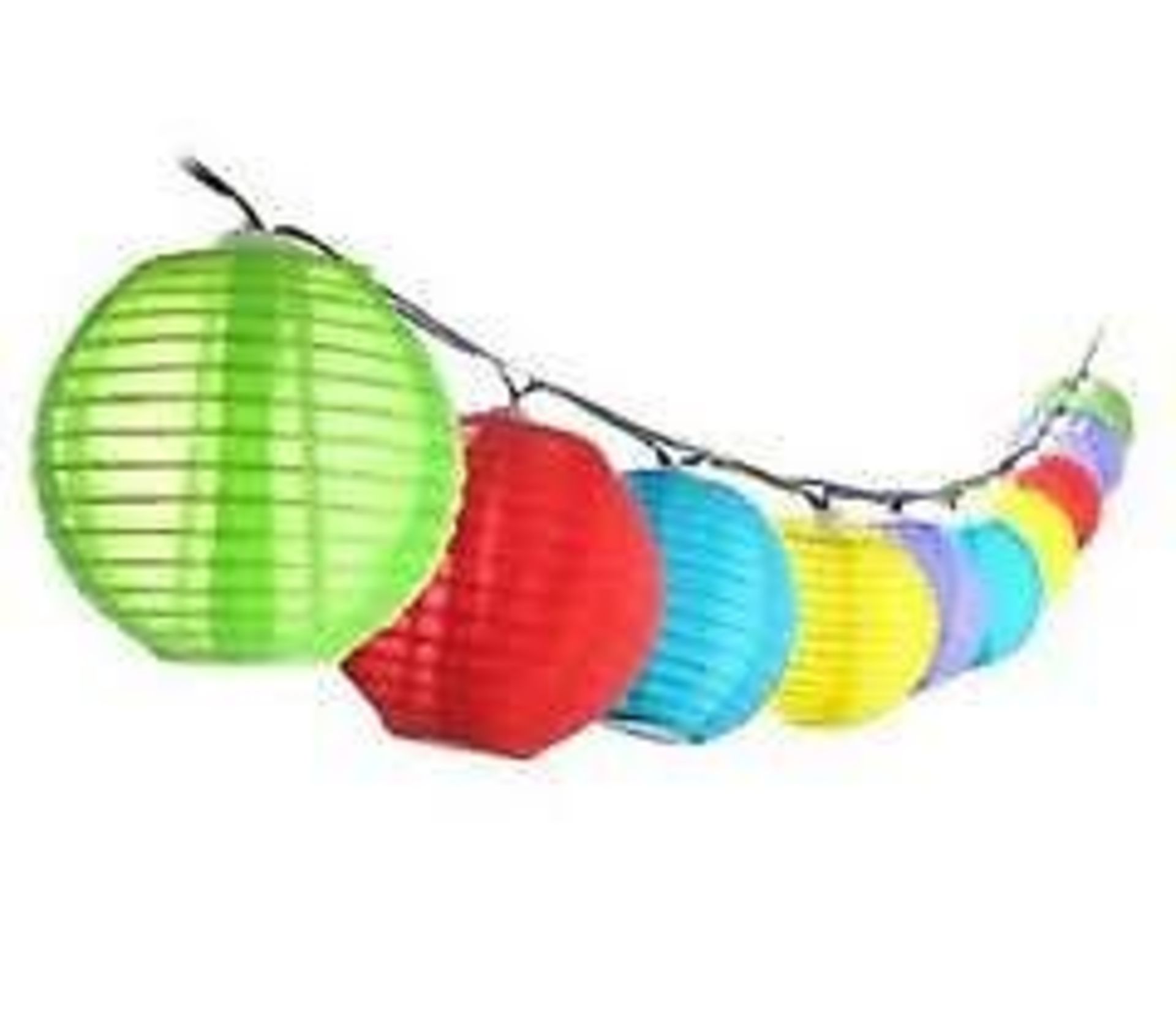 Set 10 Oriental Solar Hanging Lanterns X  2  Bid price to be multiplied by Two - Image 2 of 2