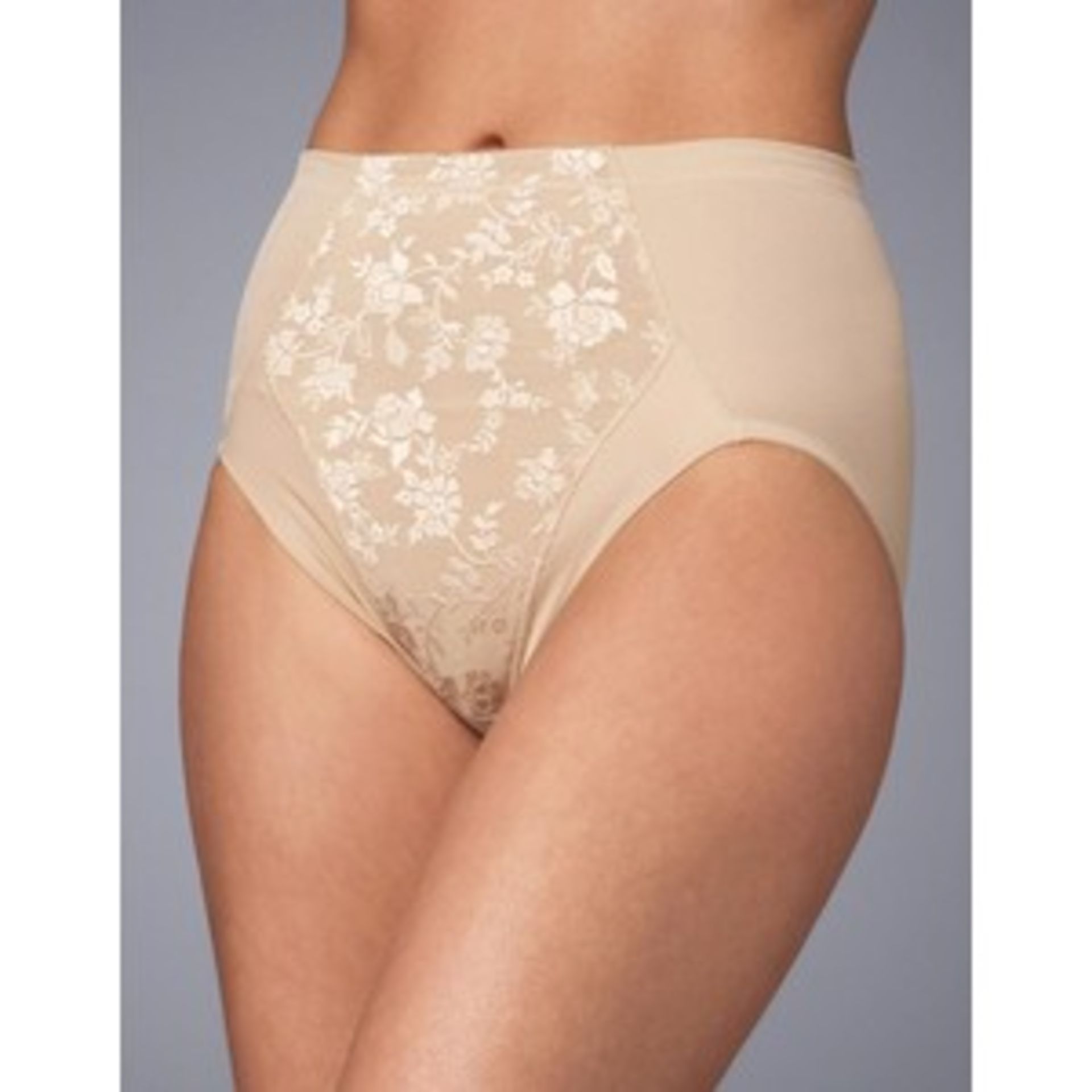 V  Grade A Flexees Instant Slimmer Firm Control Hi-Cut Brief Size XL Cream X  2  Bid price to be - Image 2 of 2