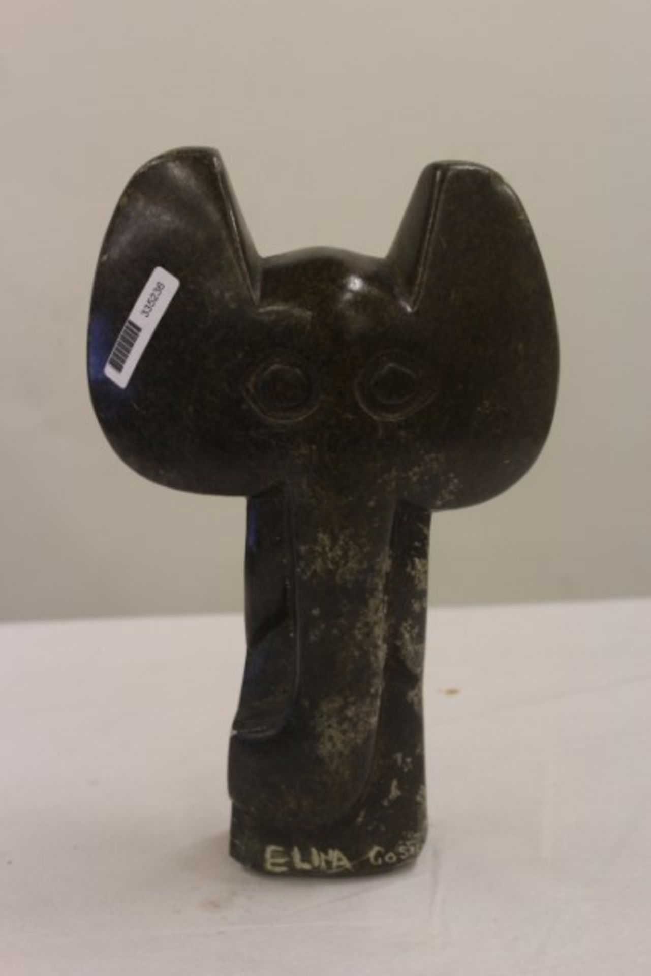 Polished Stone Elephant Sculpture
