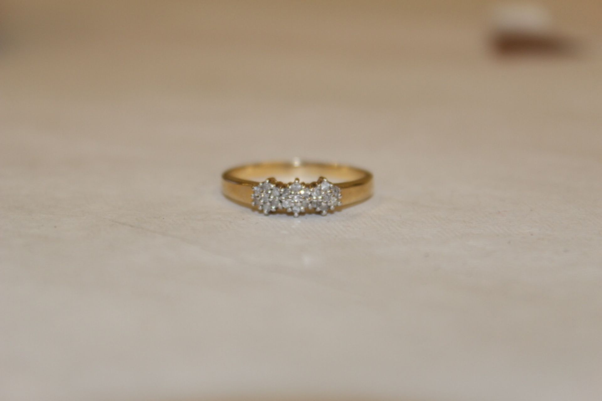 Ladies  Gold 0.10ct Three Diamond Ring