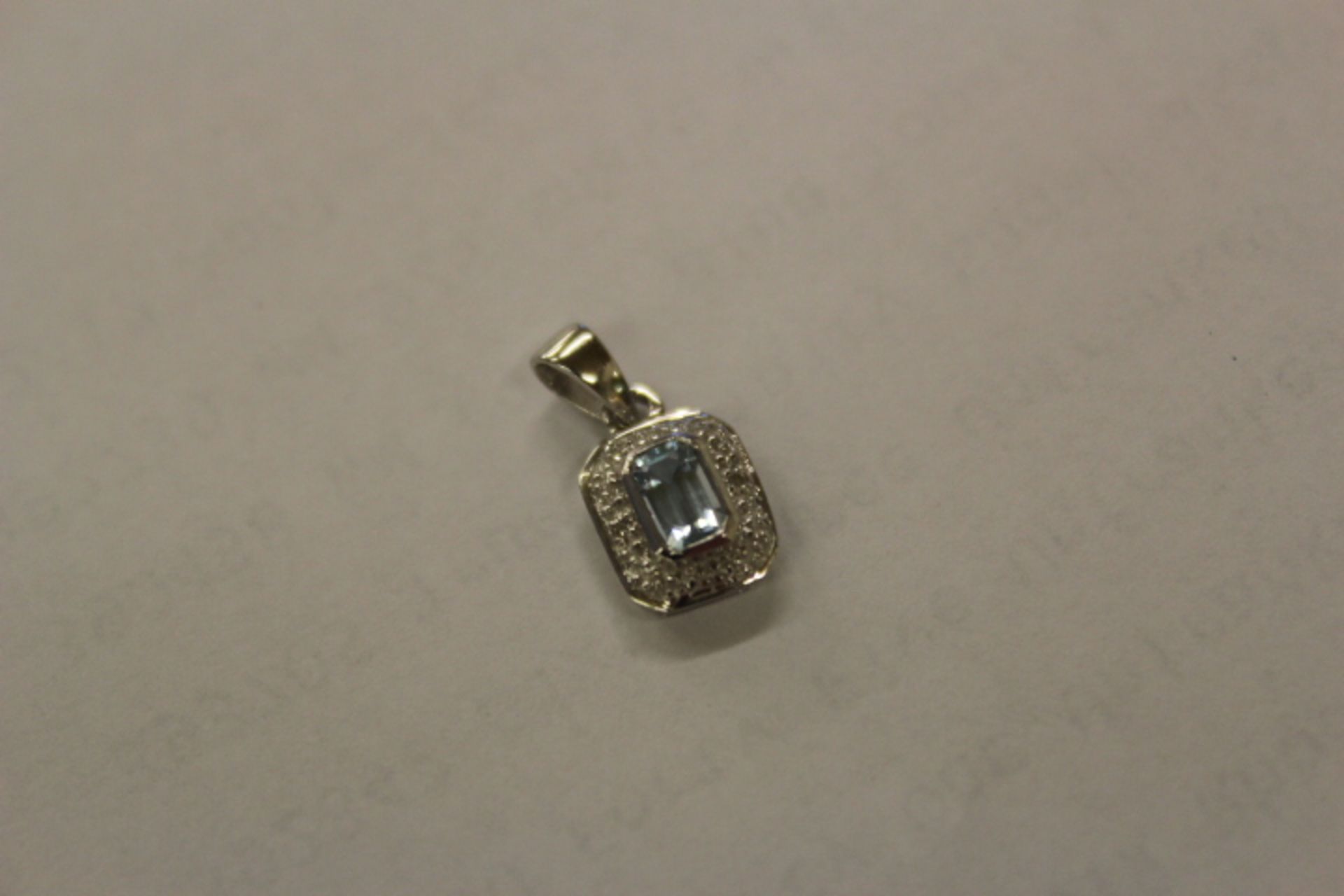 WM (925) Blue Topaz & Diamond Pendant